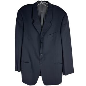 Giorgio Armani Le Collezioni Blazer Virgin Wool Lined Black Size 43R